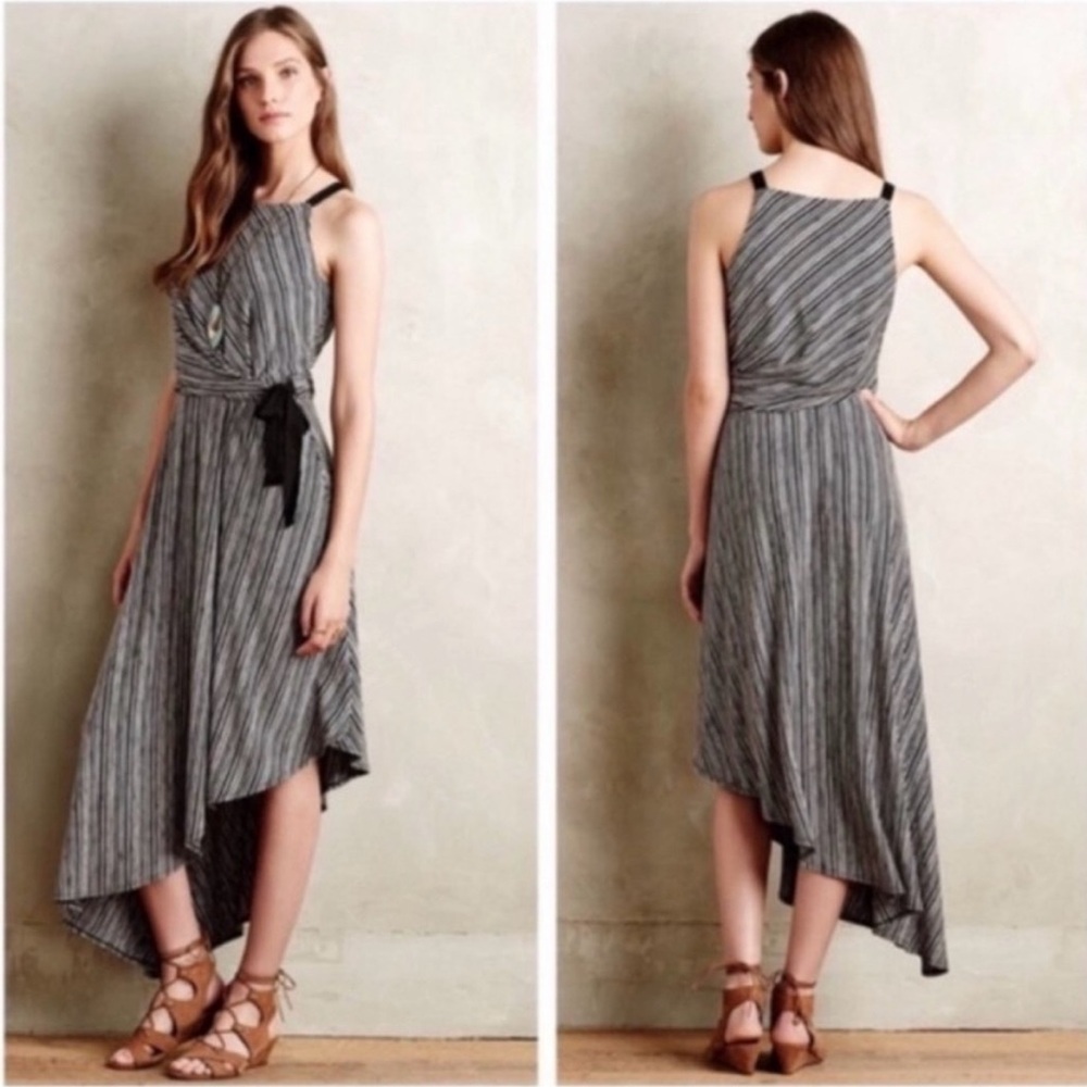 Maeve Salsola Black and Gray Asymmetrical Dress- Small